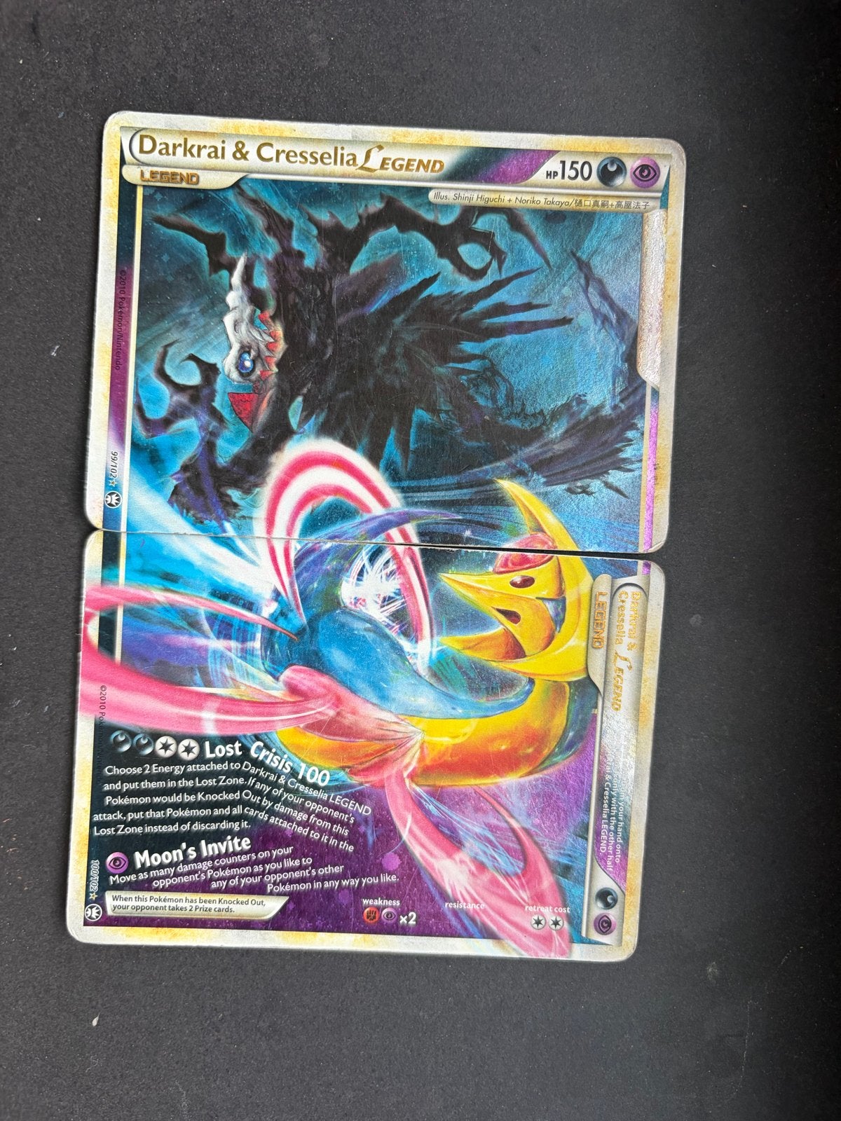 Darkrai & Cresselia LEGEND Pokémon Kaart set, Verzenden, Gebruikt, Meerdere kaarten