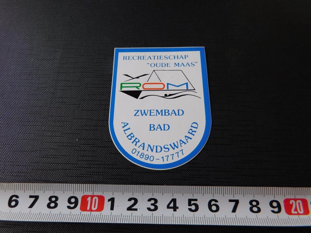 sticker Albrandswaard Zwembad Recreatieschap OUDE MAAS *, Ophalen, Zo goed als nieuw