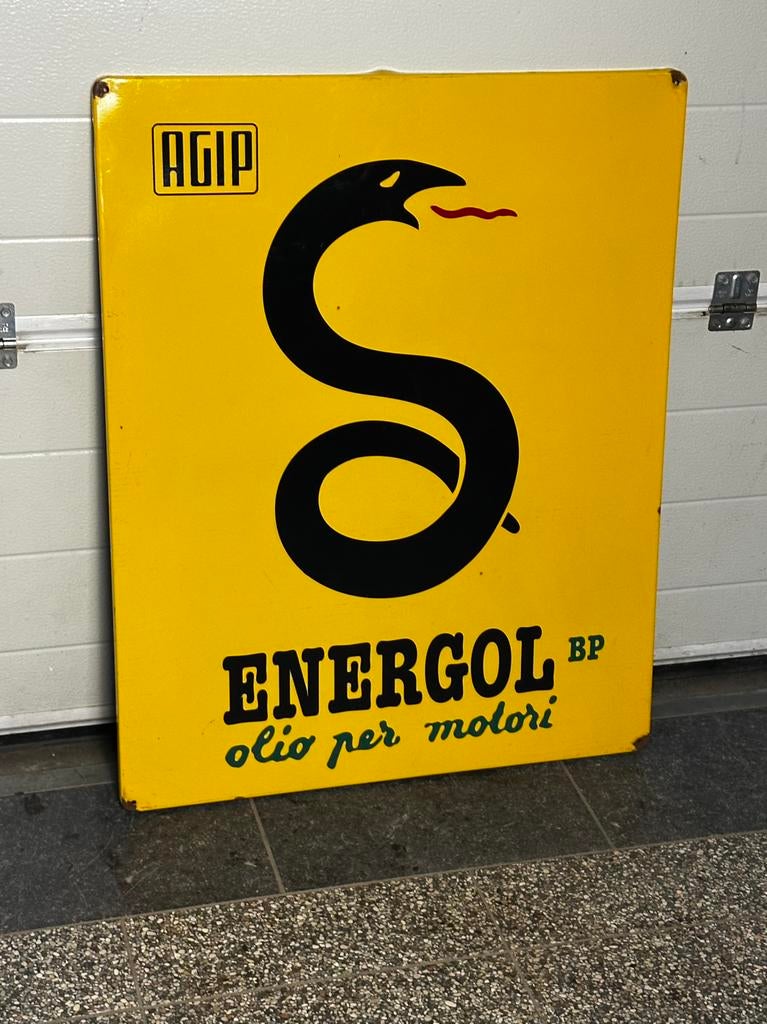 Agip emaillebord! Groot. Afmeting 85x 68 cm!!, Verzamelen, Ophalen of Verzenden, Gebruikt, Formule 1