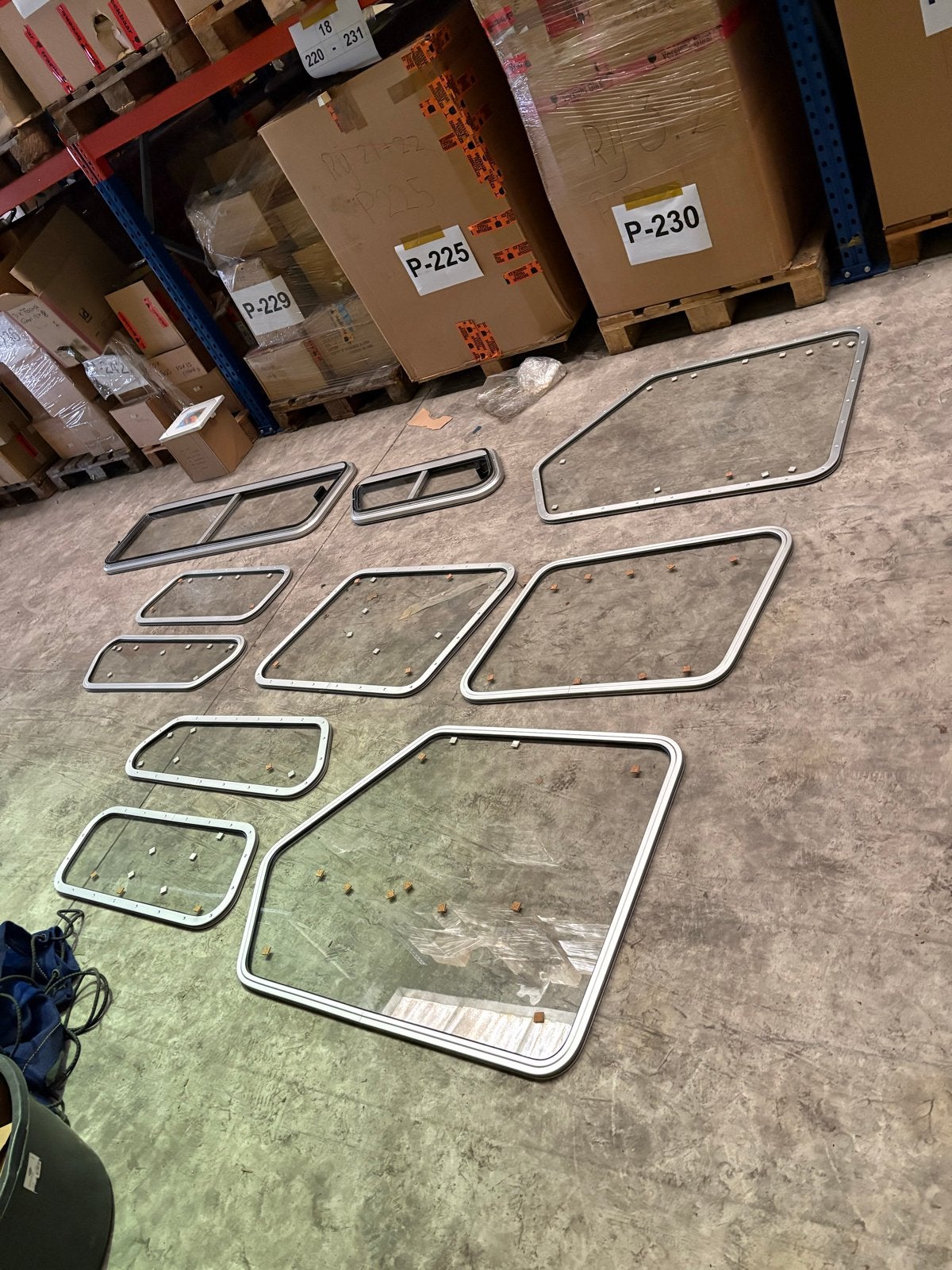 Partij ERTEC bootramen / scheepsramen aluminium diverse mate, Ophalen of Verzenden, Nieuw, Overige typen