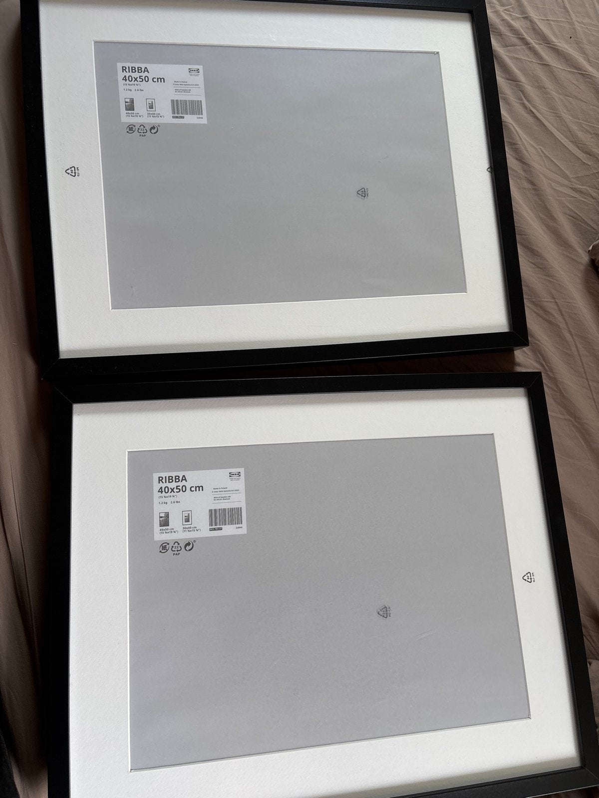IKEA RIBBA Fotolijst 40x50 cm Zwart (2 stuks), Ophalen, Nieuw, Fotolijst, Met glas
