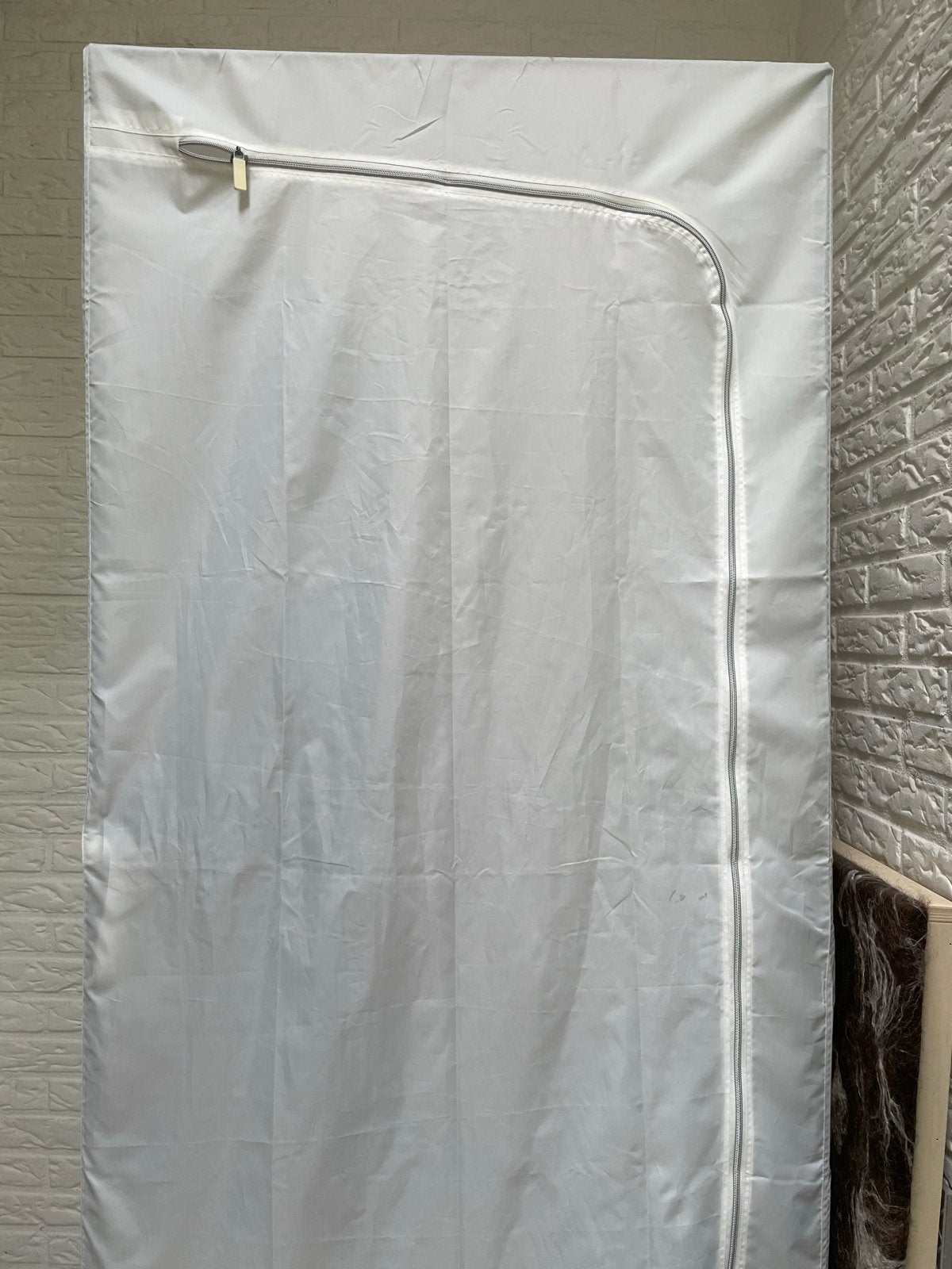 Kledingrek met hoes - Wit, Ophalen, Kunststof, Gebruikt, 50 tot 100 cm