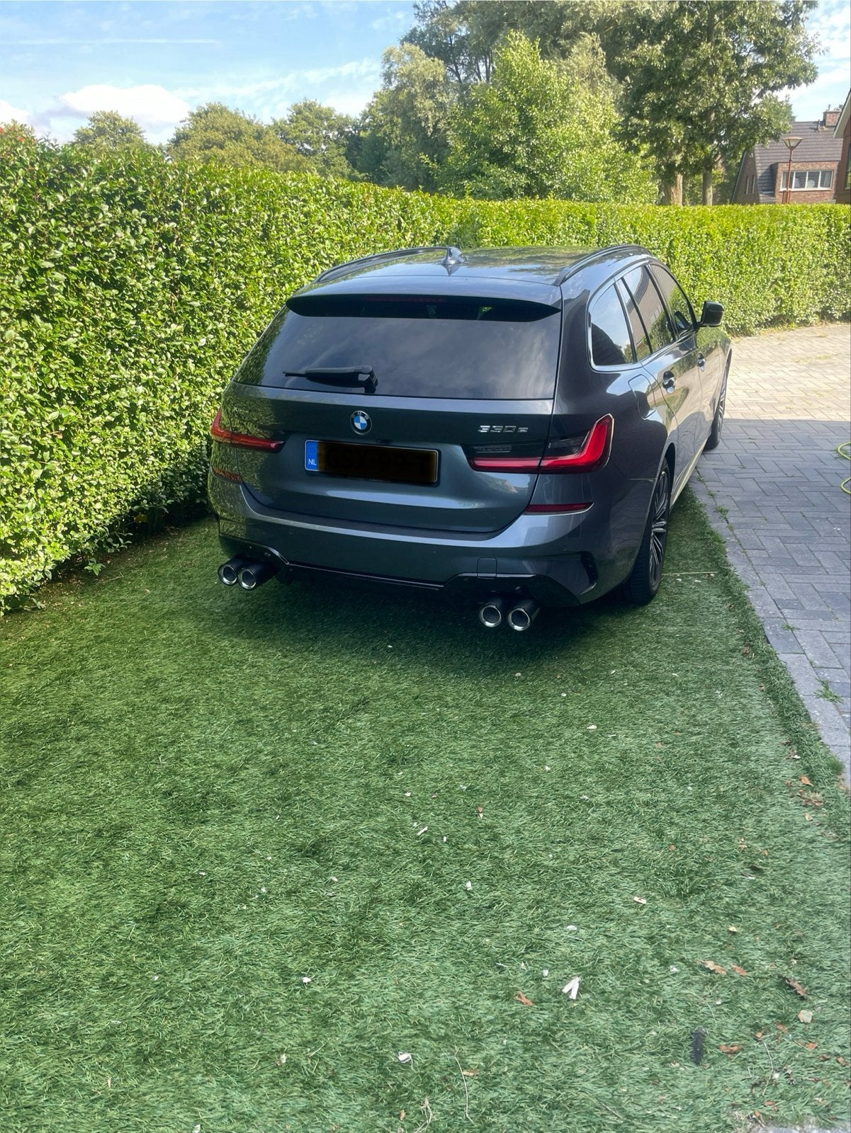 RVS Chrome Carbon Look Uitlaat Sierstukken voor BMW 330i 330, Ophalen of Verzenden, Nieuw, BMW