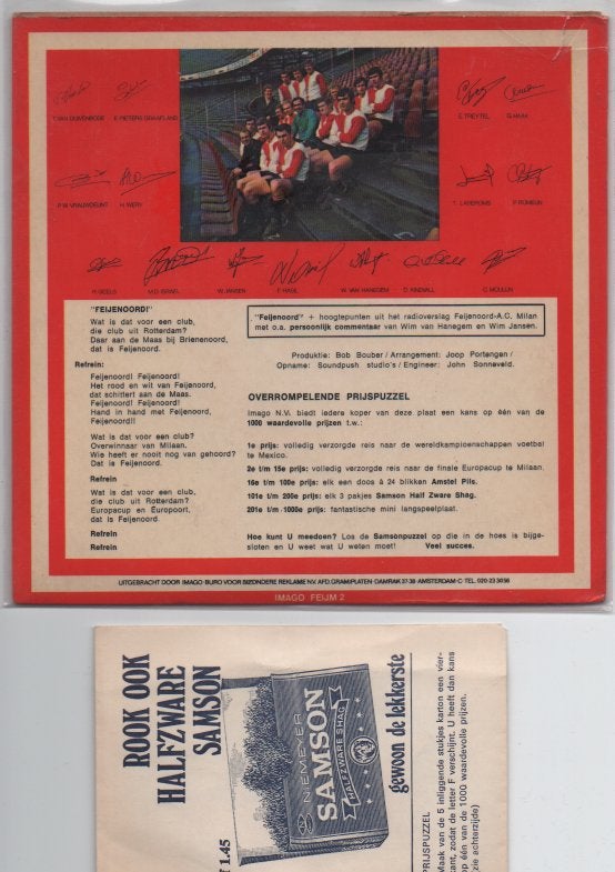 Feyenoord - Door 1e Elftal gezongen. MET PUZZELTJE!!, Cd's en Dvd's, Vinyl | Nederlandstalig, Verzenden, Gebruikt