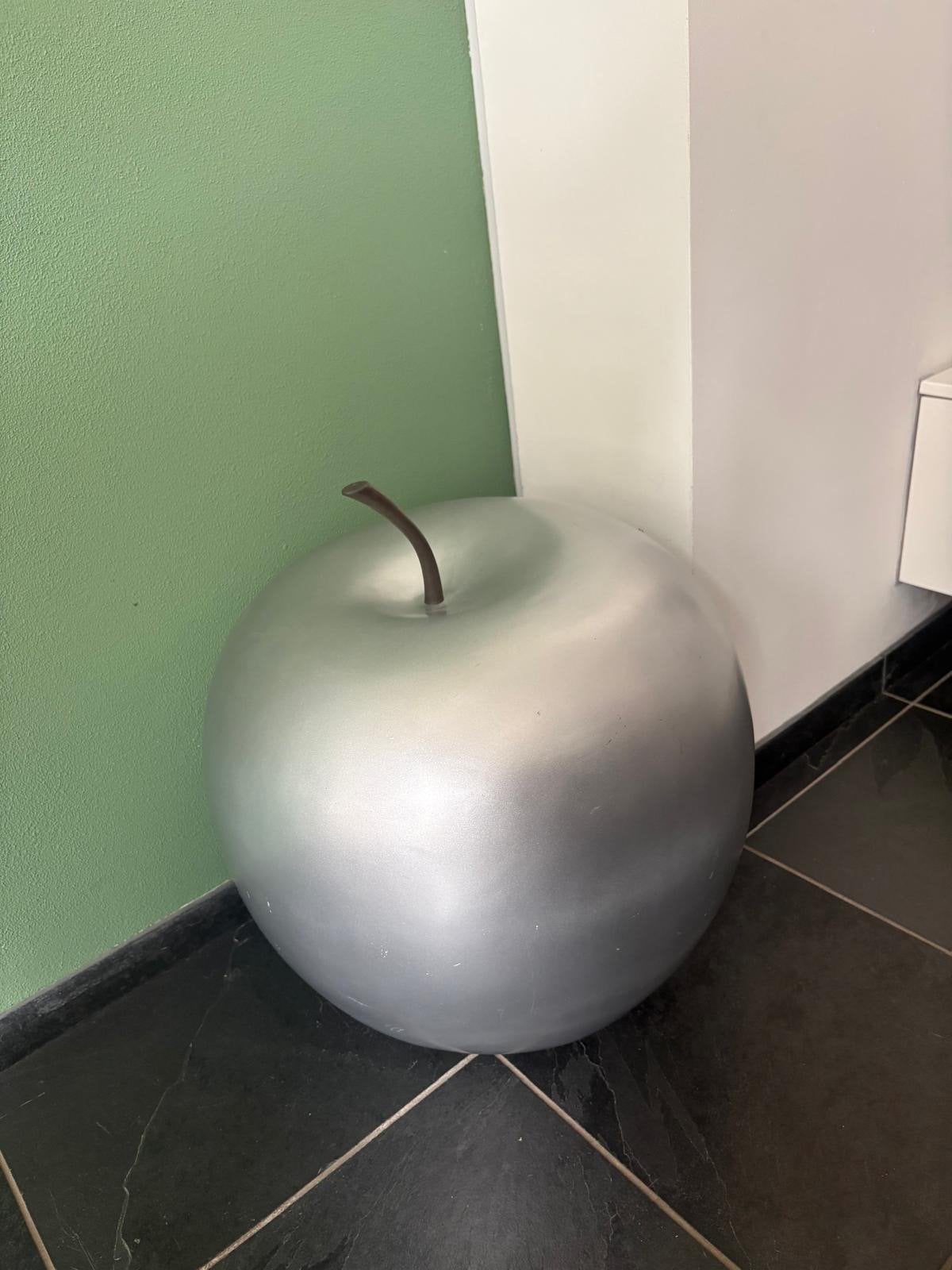 Grote decoratieve appel - zilverkleurig, Ophalen, Gebruikt, Kunststof, Modern