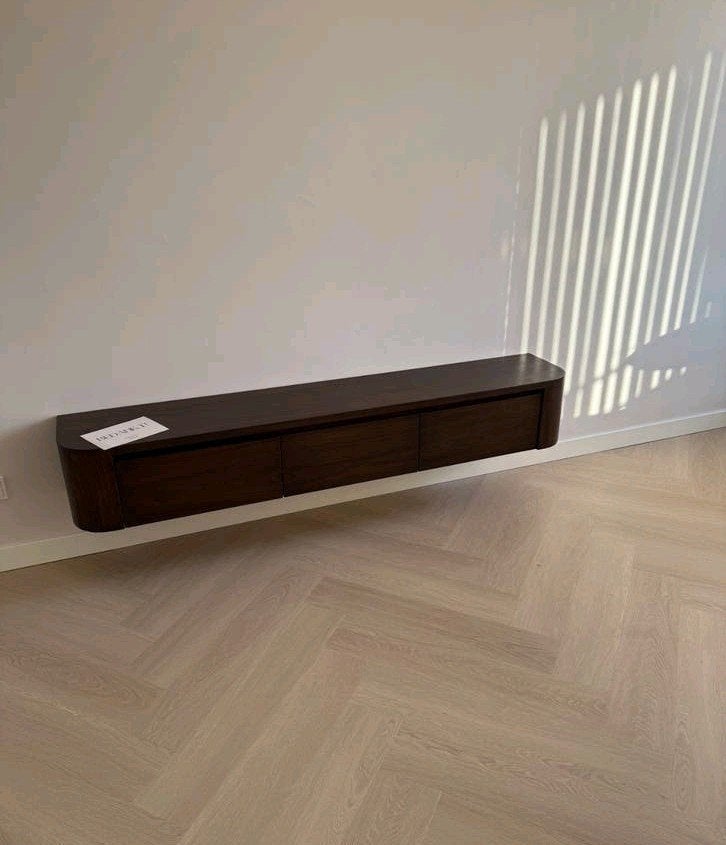 Japandi TV meubels walnoot 180/240 cm | Echt hout | Geen MDF, Nieuw, 200 cm of meer, Minder dan 100 cm, 25 tot 50 cm