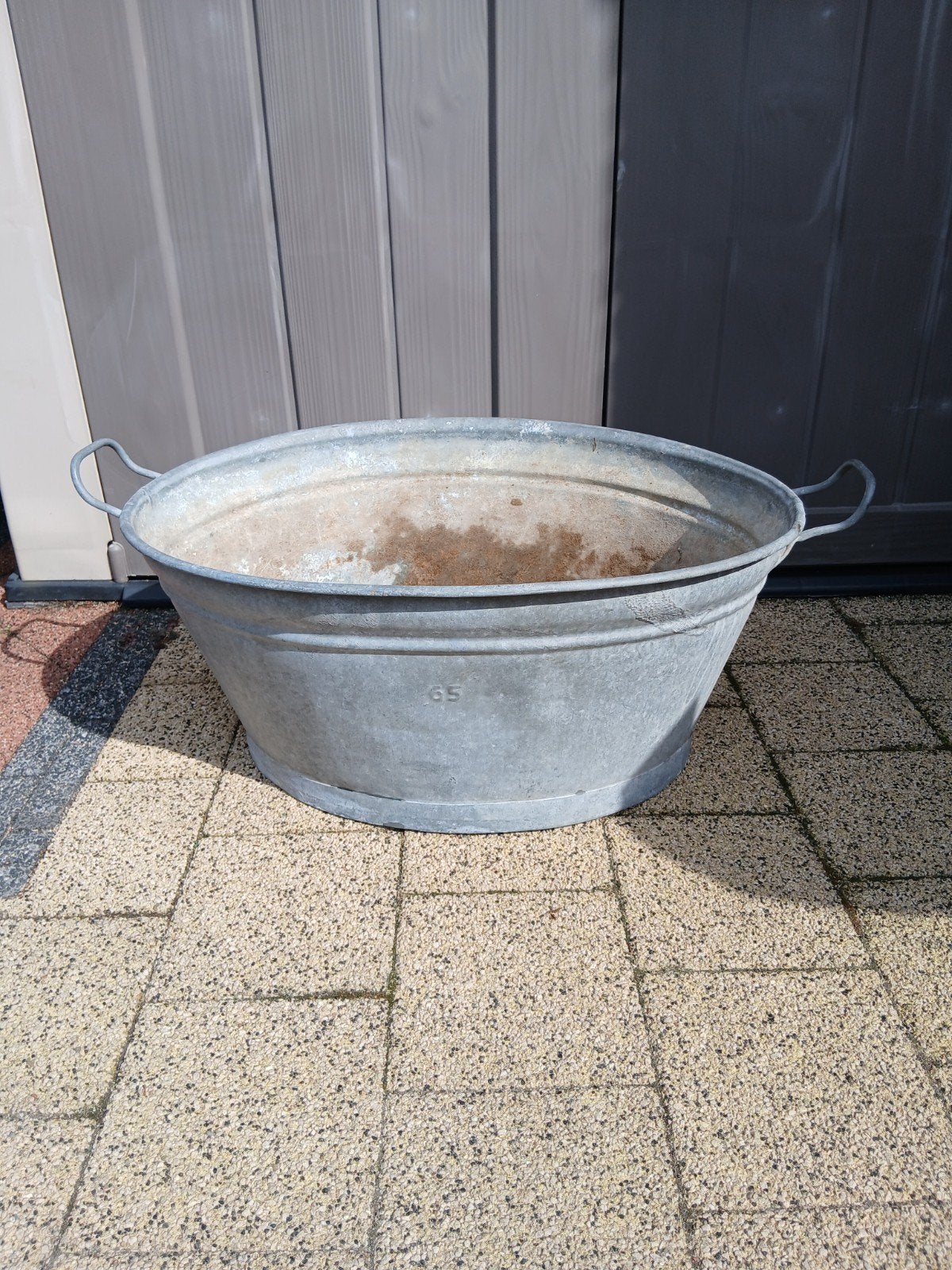 Zinken teil teilen zink bad badkuip vijver kuip bak ton kist, Tuin en Terras, Ophalen, Overige vormen, Metaal, 30 tot 60 cm