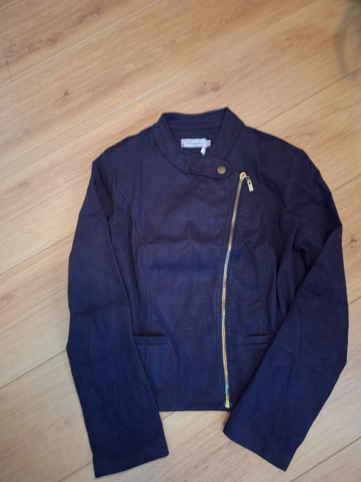 zwart  bikerjack maat S, Ophalen of Verzenden, Zo goed als nieuw, Maat 38/40 (M), Zwart