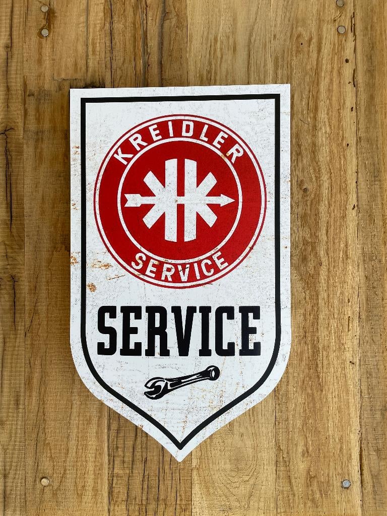 Reclamebord Kreidler service logo, aluminium, 32x54 cm, Ophalen of Verzenden, Nieuw, Reclamebord
