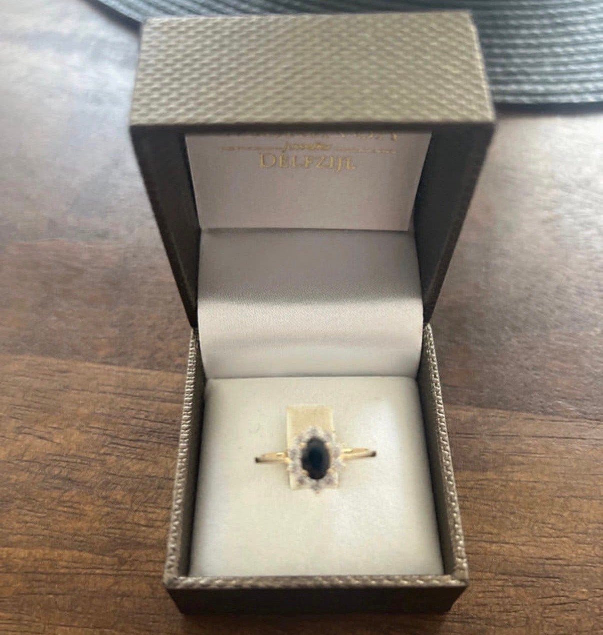 Blauwe saffier ring 14 karaat, Ophalen of Verzenden, Zo goed als nieuw, Goud, Pandora