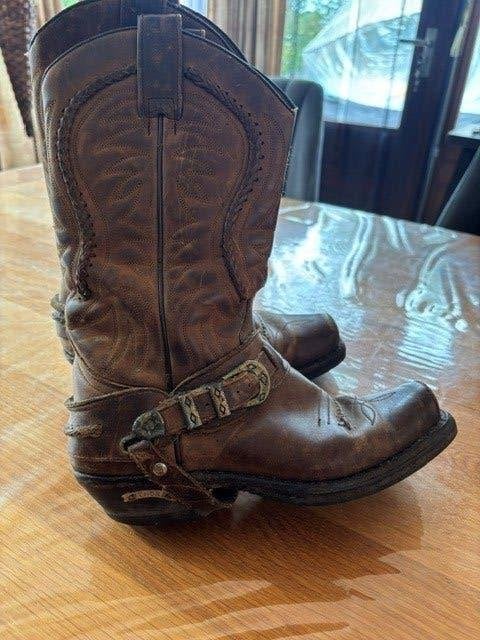 Originele Sendra cowboylaarzen leer maat 38, Bruin, Ophalen of Verzenden, Gedragen, Hoge laarzen