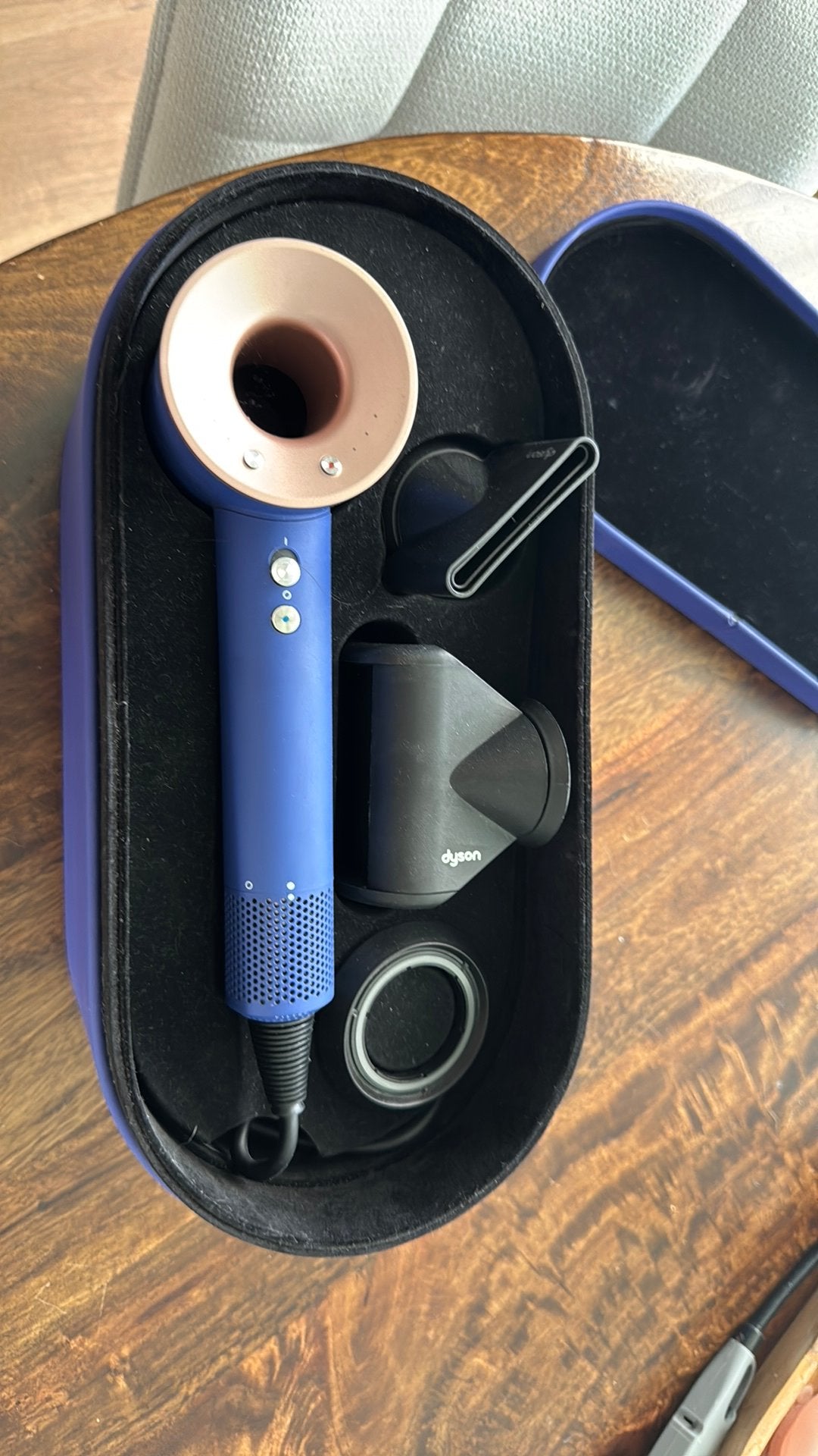 Dyson supersonic blauw en koper, Ophalen, Zo goed als nieuw, Föhn of Haardroger