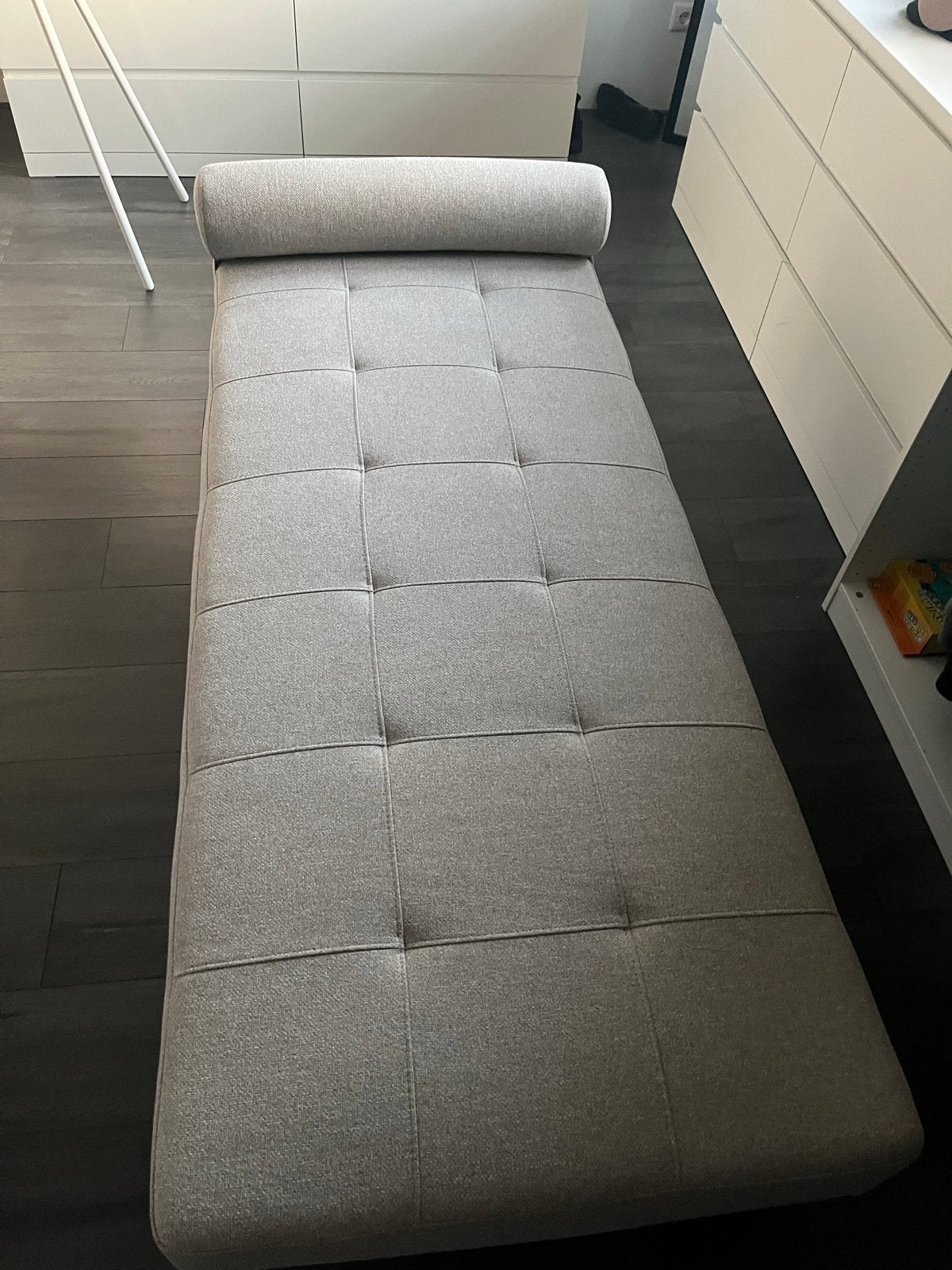 Praktisch Logeerbed / Bankje - 180x80cm, Gebruikt, Eenpersoons, 80 cm, Grijs