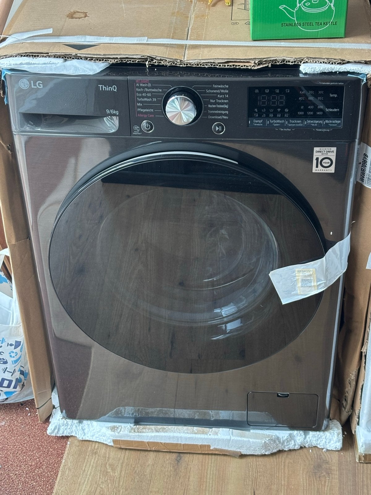 LG W4WR7096YB 9/6KG Was-droogcombi Nieuw + Garantie, Witgoed en Apparatuur, 8 tot 10 kg, Ophalen, Nieuw, 85 tot 90 cm