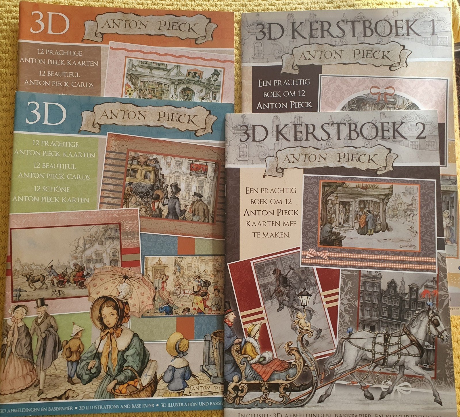 3 + 1 gratis Anton Pieck 3D knip hobby boeken 2010, Hobby en Vrije tijd, Verzenden, Papier of Karton