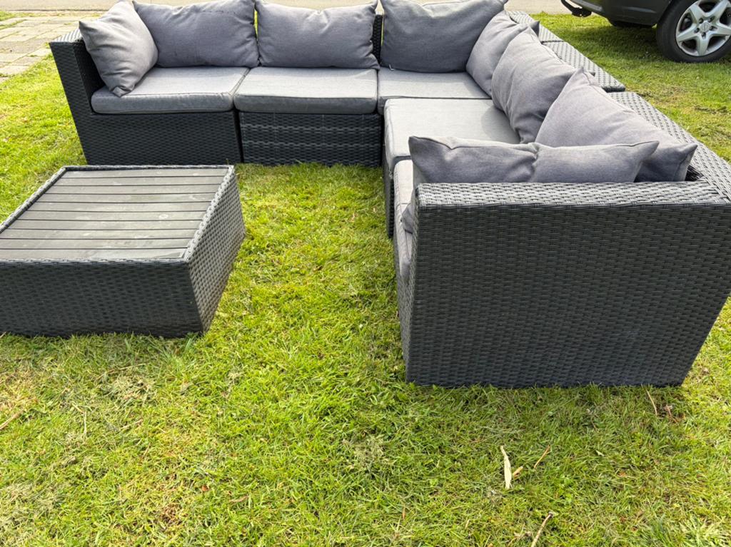 Z.g.a.n. wicker loungeset loungebank met nieuwe kussens, Tuin en Terras, Tuinsets en Loungesets, 5 zitplaatsen, Bank, Ophalen of Verzenden