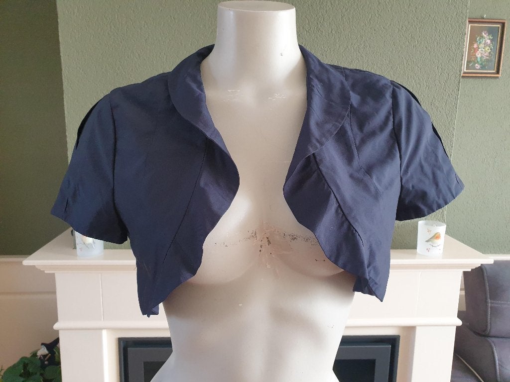 Vera Mont schitterend blauw jasje bolero S 36, Zo goed als nieuw, Jasje, Vera Mont, Maat 36 (S)