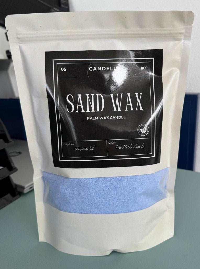 Sand Wax- Blauw - 1 KG- kaarsen- inclusief lonten, Ophalen of Verzenden, Nieuw, Blauw, Kaars