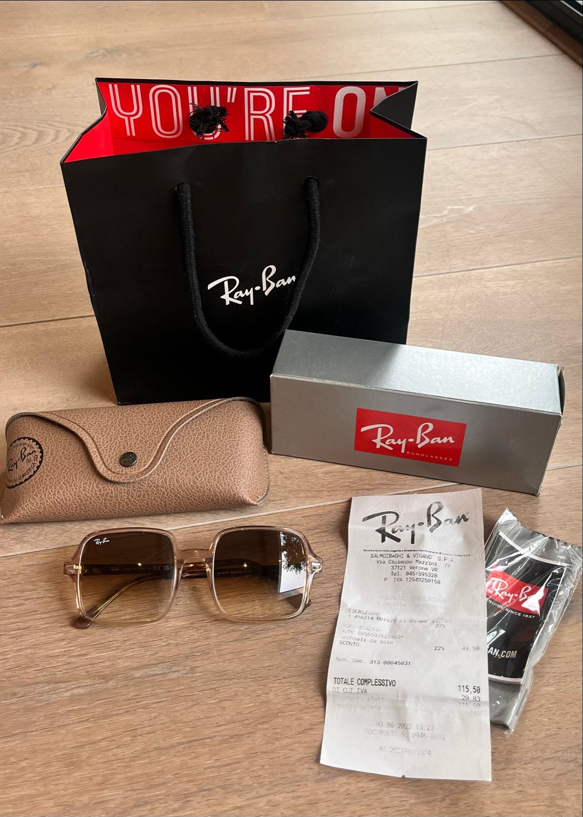 Nieuw! Ray-Ban Square II RB1973 zonnebril 128151 53-20, Zonnebril, Bruin, Verzenden, Nieuw