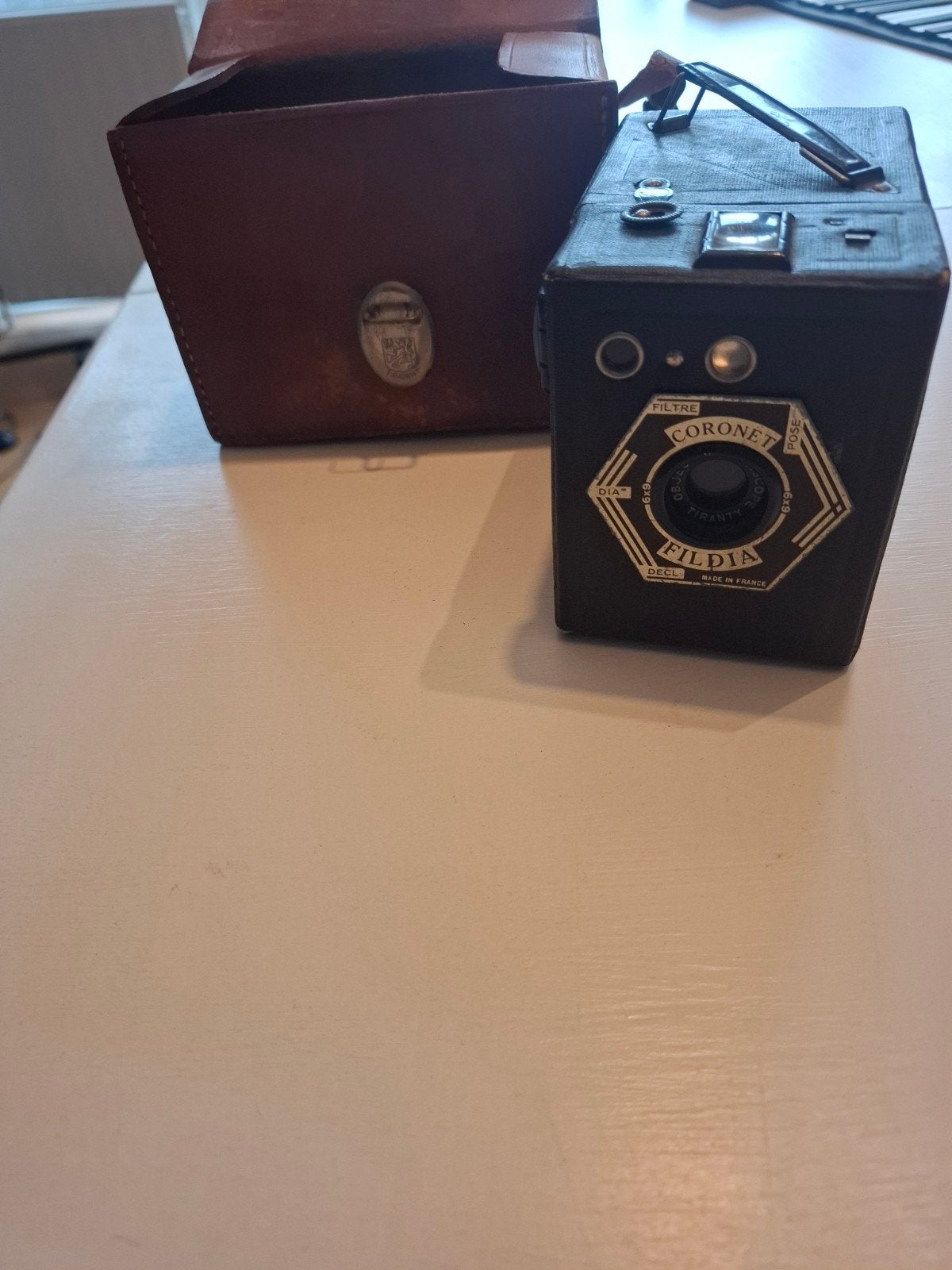 vintage Coronet Fildia 69 boxcamera met meniscus lens, Verzamelen, Ophalen, Voor 1940, Fototoestel