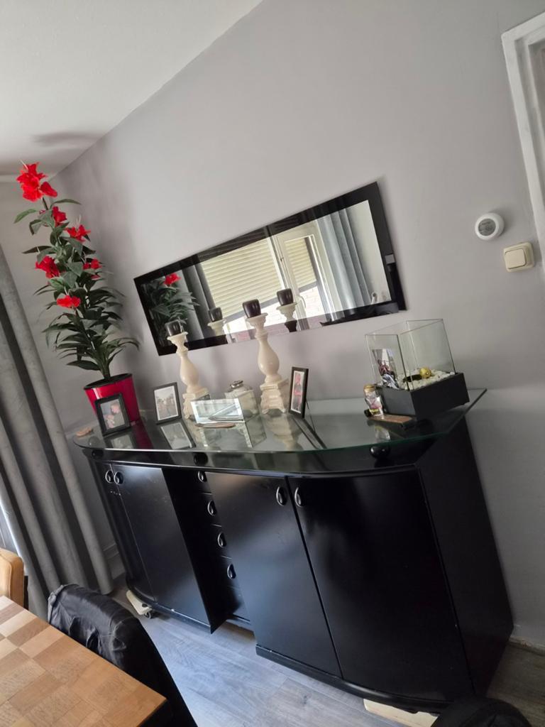 Dressoir met spiegel, Huis en Inrichting, Kasten | Dressoirs, Ophalen, Gebruikt, 25 tot 50 cm