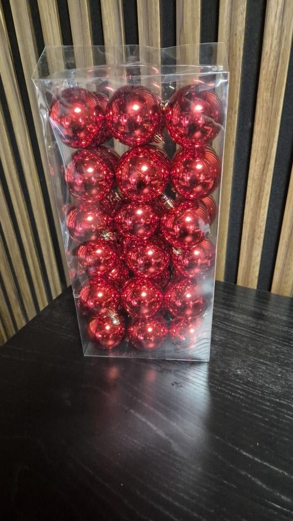 Rode kerstballen 58 mm – nieuw in verpakking, Diversen, Kerst, Ophalen of Verzenden, Nieuw