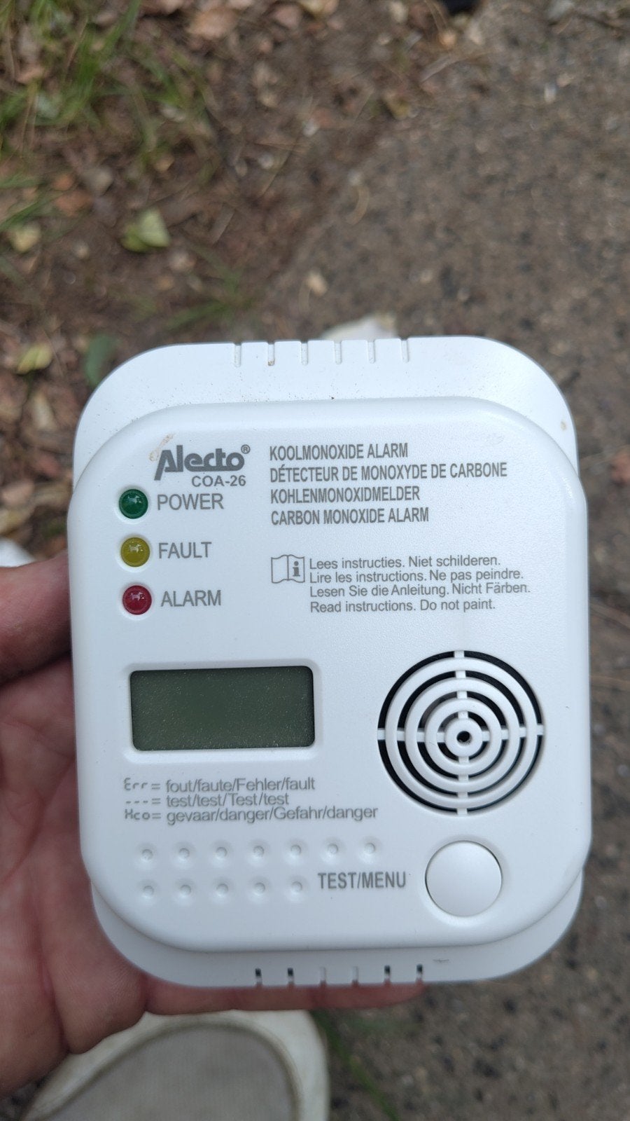 Alecto Koolmonoxidemelder COA-26 - Bescherming tegen CO, Gebruikt, Detector, Sensor of Melder, Ophalen of Verzenden, Overige soorten