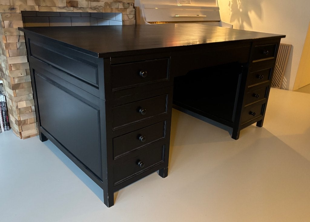 Directiebureau met lades, Huis en Inrichting, Bureaus, Ophalen, Gebruikt, Hout, 97 cm