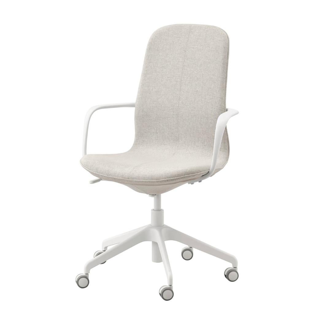 IKEA Langfjall bureaustoel met armleuningen, Huis en Inrichting, Ophalen, Gebruikt, Wit, Bureaustoel