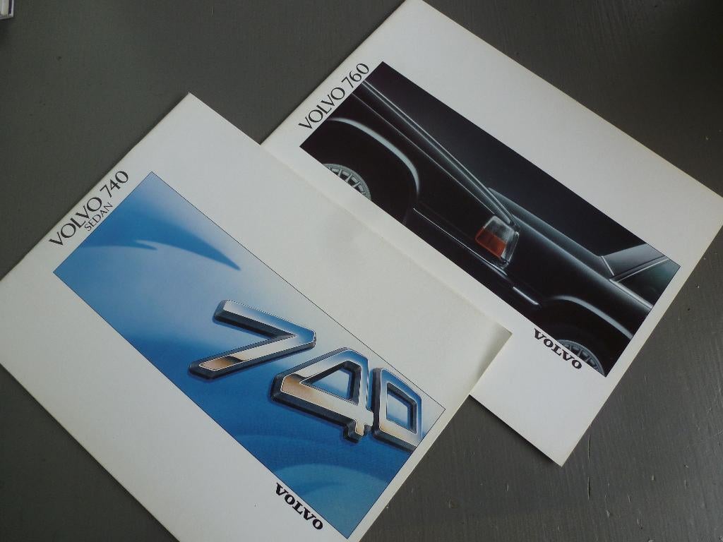 Volvo 740 760 folder set van 2 voor 3,95 !!! NL !! 1988 1989, Ophalen of Verzenden, Zo goed als nieuw, Overige merken