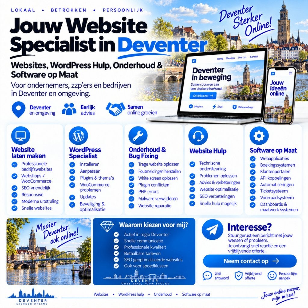 Website Laten Maken & WordPress Hulp Deventer, Vanaf 3 jaar, Geschikt als bijbaan, Freelance of Uitzendbasis, 33 - 40 uur