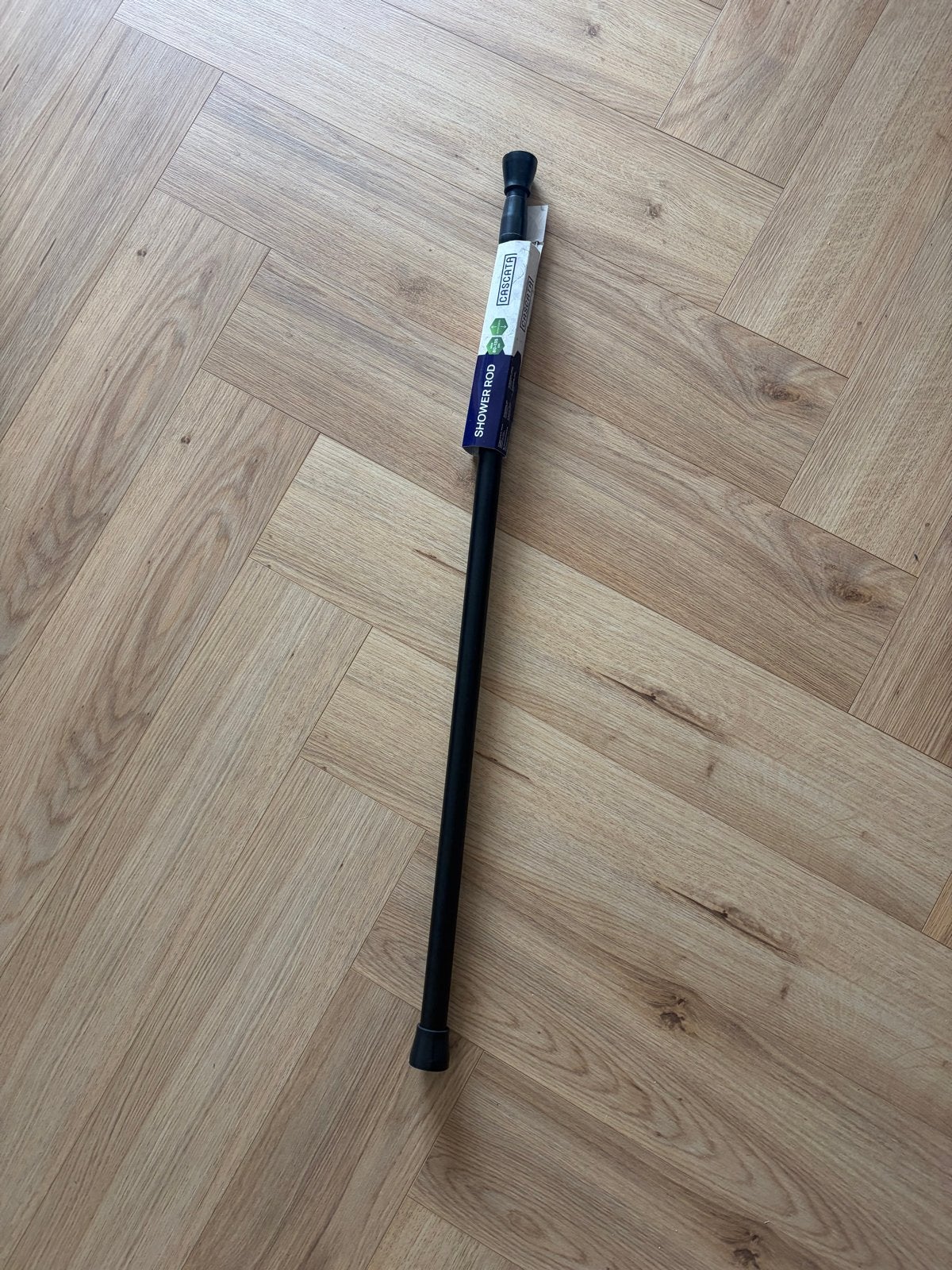 Douchestang uitschuifbaar 80-135 cm met douchehaken, Ophalen, Nieuw, Zwart, Douche-accessoire