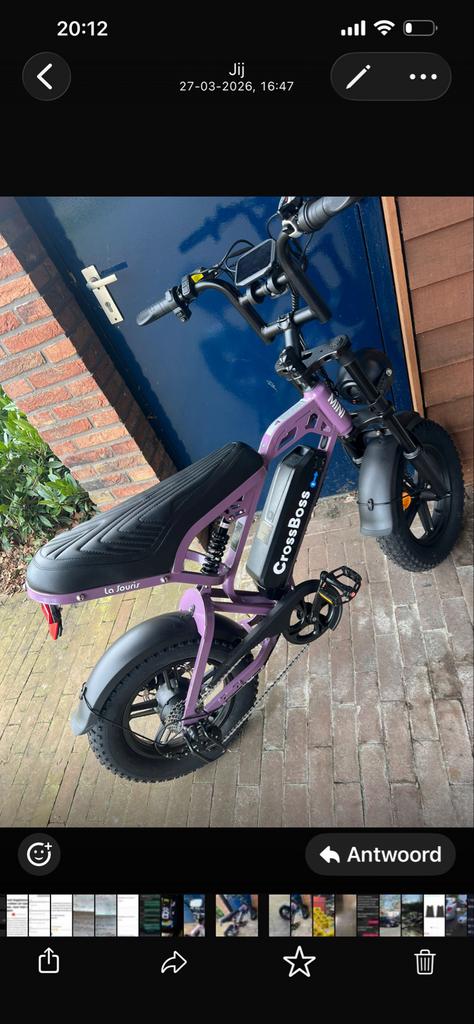 V20 Pro Mini E-bike Paars - Weinig gebruikt, Fietsen en Brommers, Minibikes, Midibikes en Pitbikes, Ophalen, Zo goed als nieuw