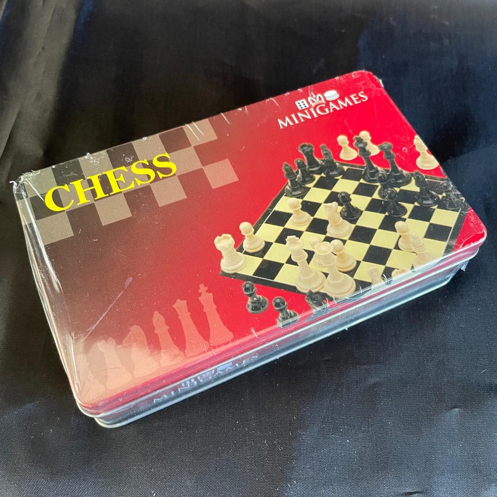 Schaakspel - Chess minigames reisset in blikje. Geseald., MiniGames, Een of twee spelers, Nieuw, Ophalen of Verzenden
