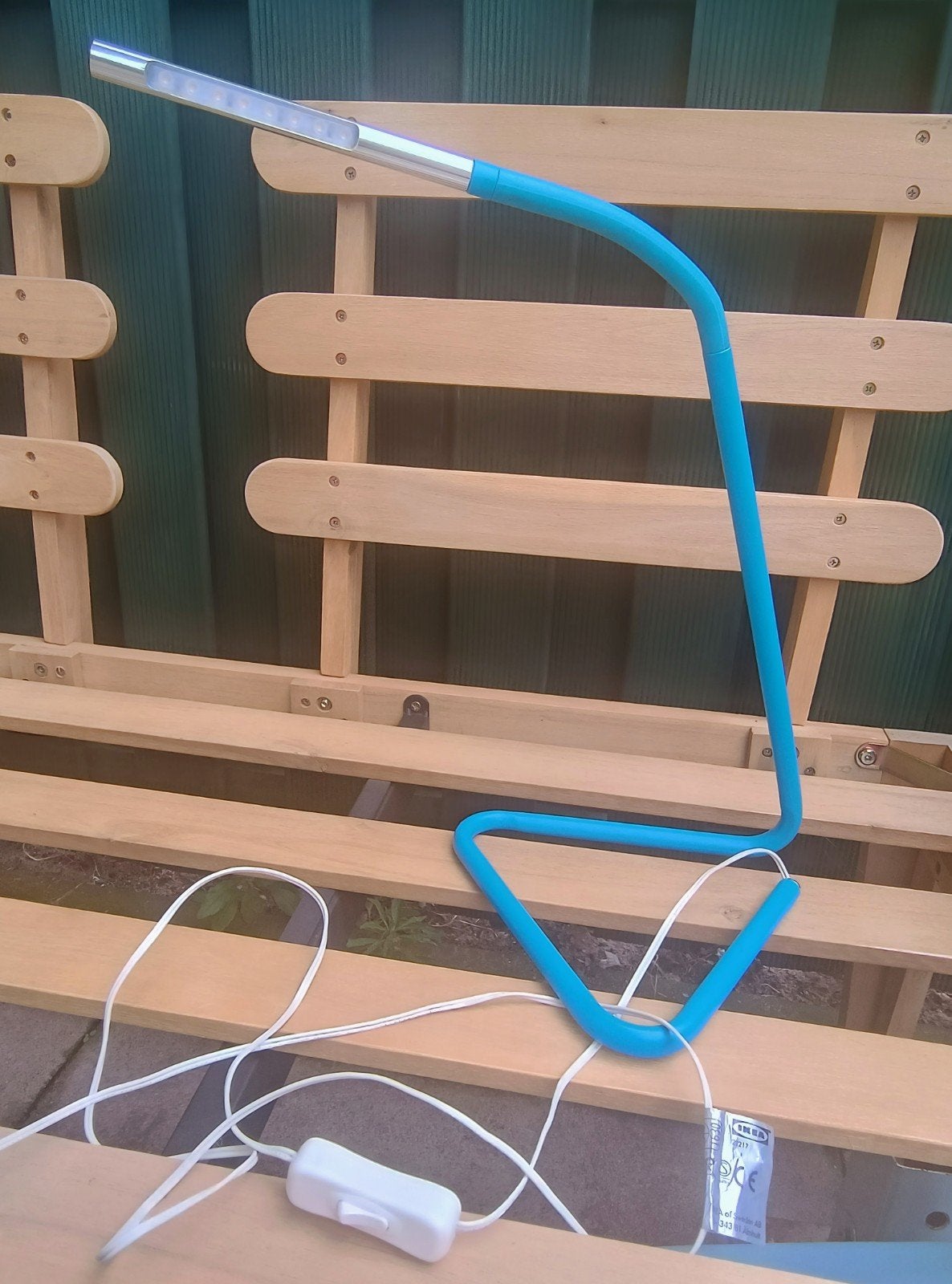 Ikea led  bureaulamp, Harte kleur blauw, usb aansluiting, Blauw, Bureaulamp, Vintage, Ophalen of Verzenden