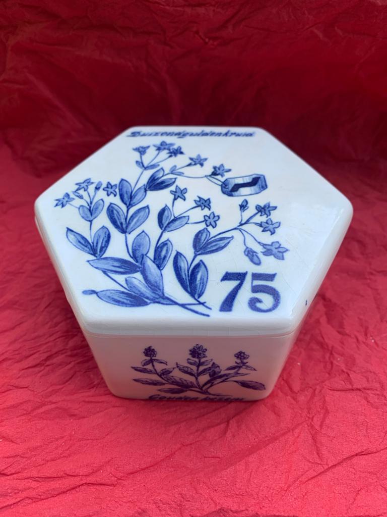 Regina Delfts Blauw Kruidenpotje - Duizendguldenkruid, Ophalen of Verzenden
