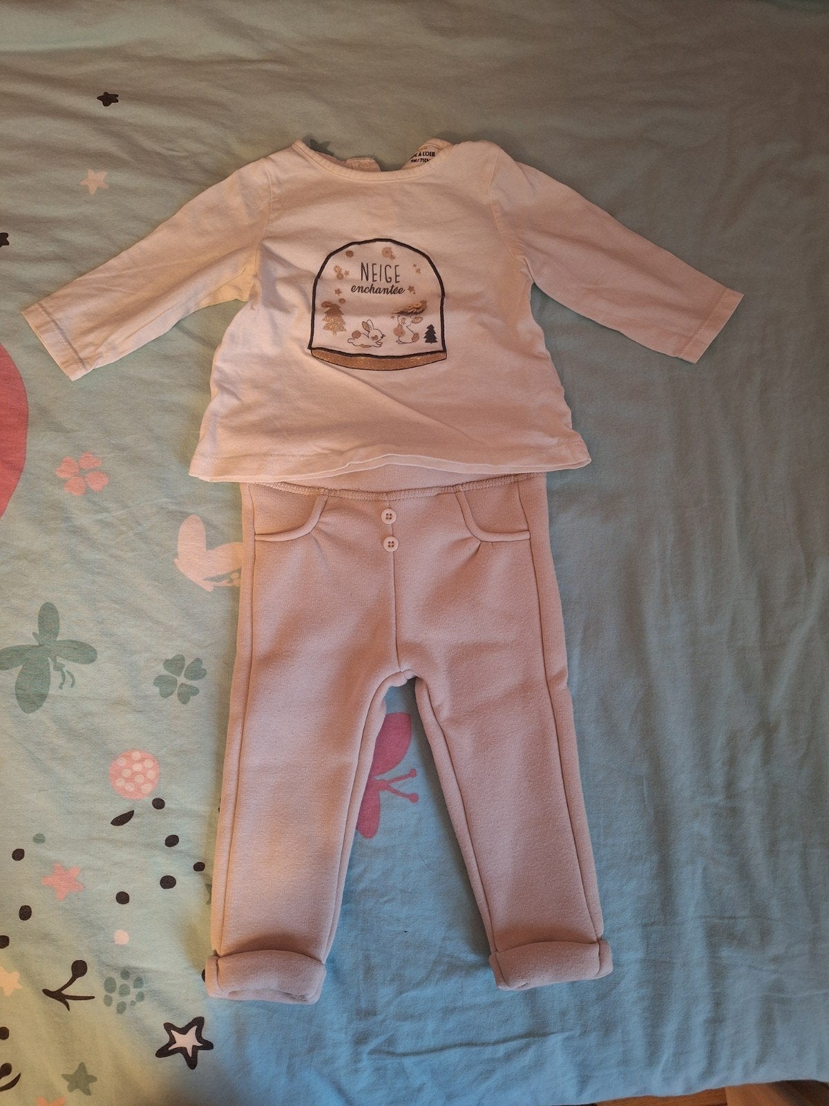 Tape à l'oeil setje broek & shirt 71cm (9 maanden), Ophalen of Verzenden, Zo goed als nieuw, Tape à l'oeil, Meisje