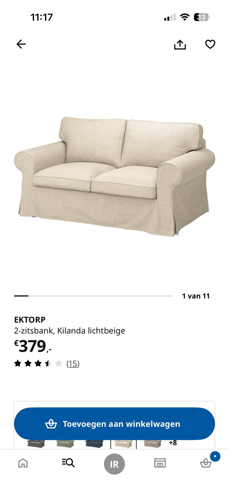 Bankje ikea GRATIS, Ophalen, Zo goed als nieuw, Tweepersoons, 140 cm