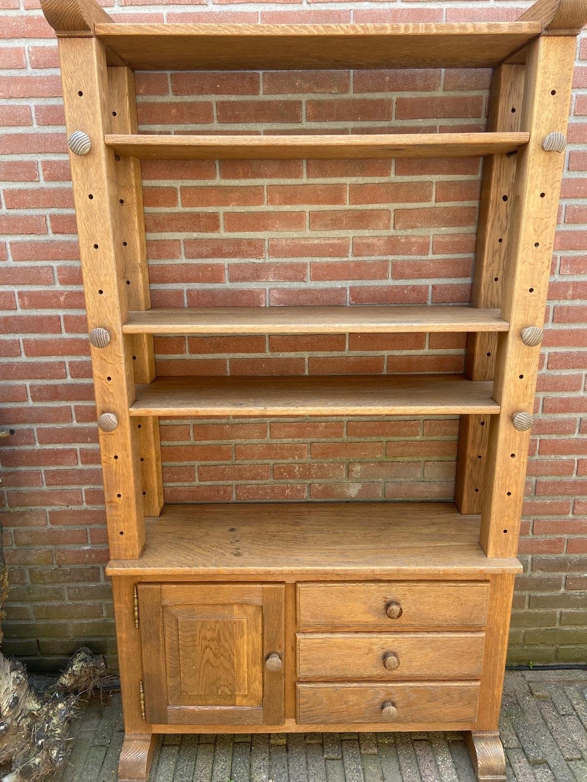 Massief eikenhouten boekenkast met lades en kastje, Antiek en Kunst, Antiek | Meubels | Kasten, Ophalen