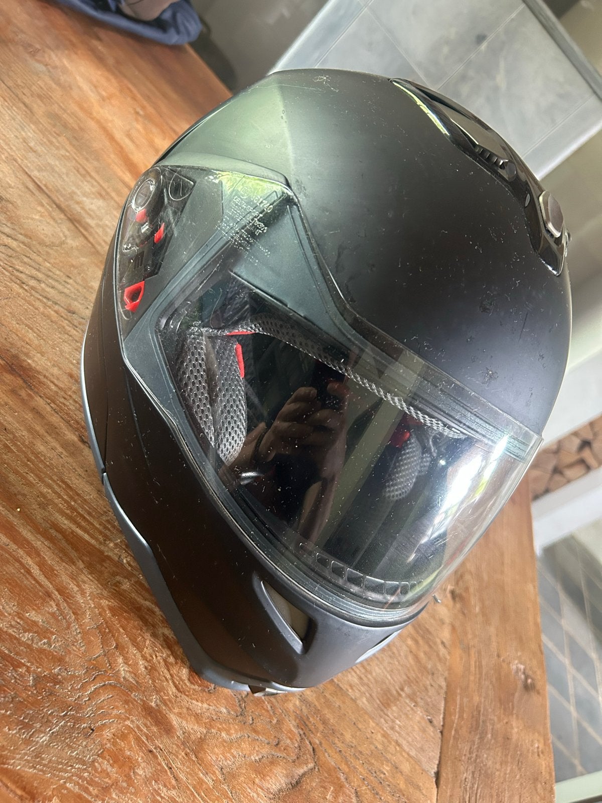 Crivit Zwarte systeemhelm met zonnevizier, Motoren, Kleding | Motorhelmen, Overige merken, Systeemhelm, Heren, Ophalen of Verzenden