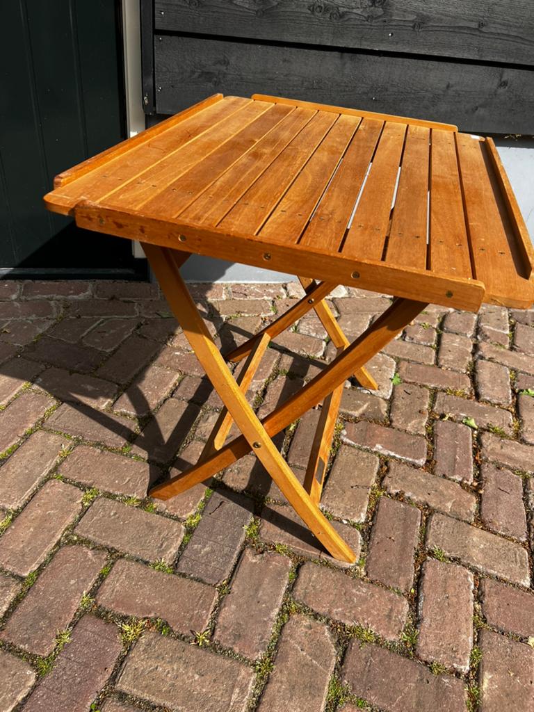 Trip Trap tafel teak, Ophalen, Zo goed als nieuw, Rechthoekig, Teakhout