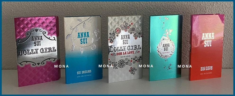 AnnaSui set 5 parfum samples proefjes testers monsters, Verzenden, Nieuw, Proef of Tester, Gevuld