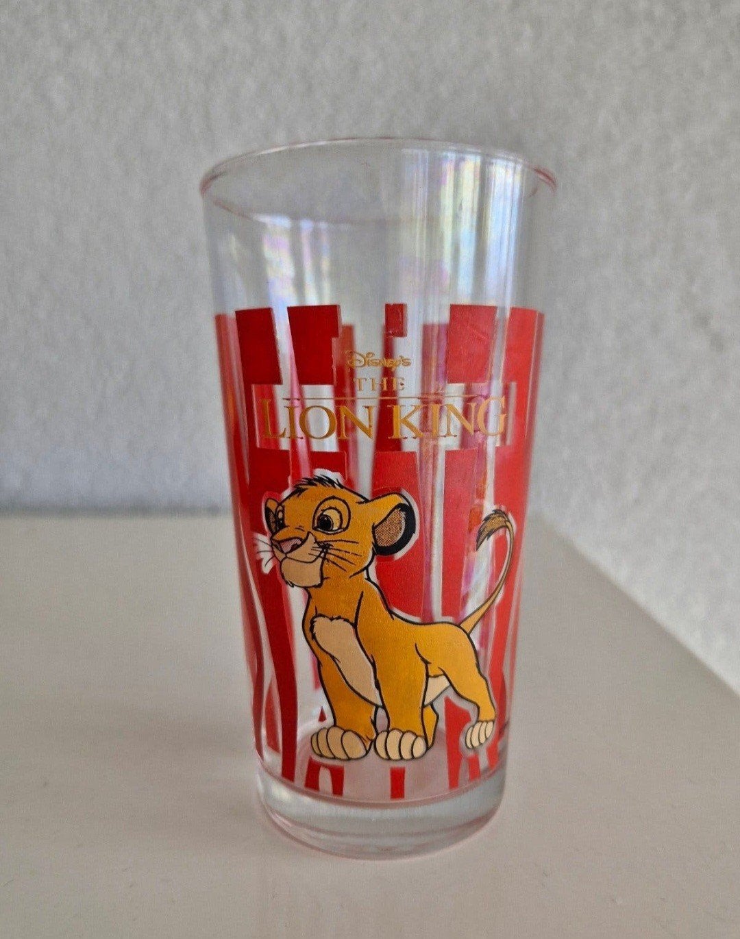 Disney's The Lion King Simba glas, Verzamelen, Ophalen of Verzenden, Leeuwenkoning of Jungle Boek, Gebruikt, Servies