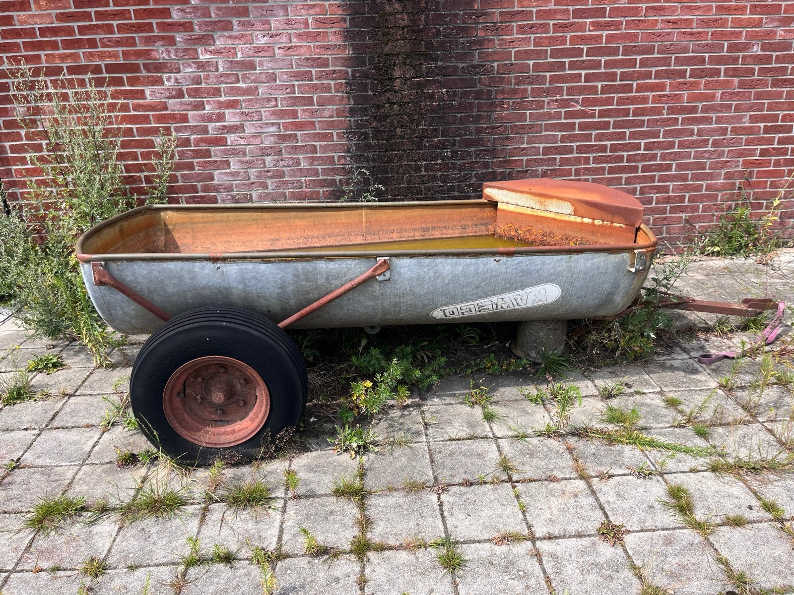 Stalen Waterbak/voerbak, Ophalen, Gebruikt