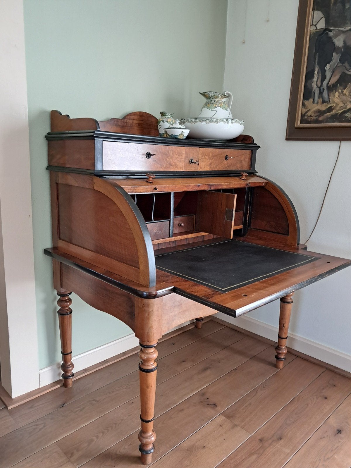 Antiek hollands cylinder bureau i.z.g.s., Ophalen of Verzenden