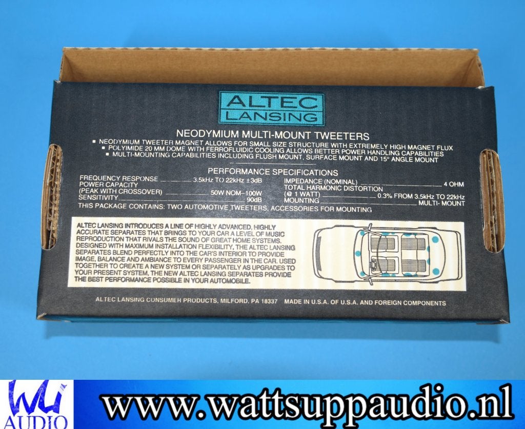 ALTEC LANSING TW2 NEODYMIUM Multi-Mount Tweeters, ., Nieuw, Ophalen of Verzenden, ALTEC