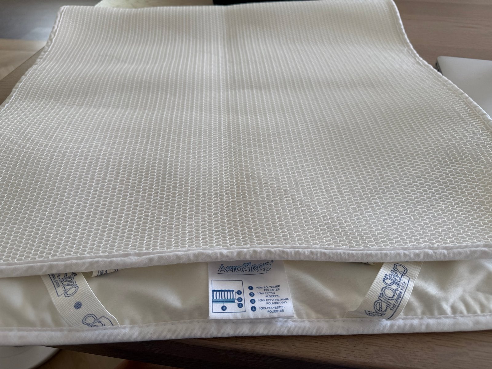 Aerosleep Matrasbeschermer voor babybedje 120x60, Ophalen, Jongetje of Meisje, Matrasbeschermer, Wit