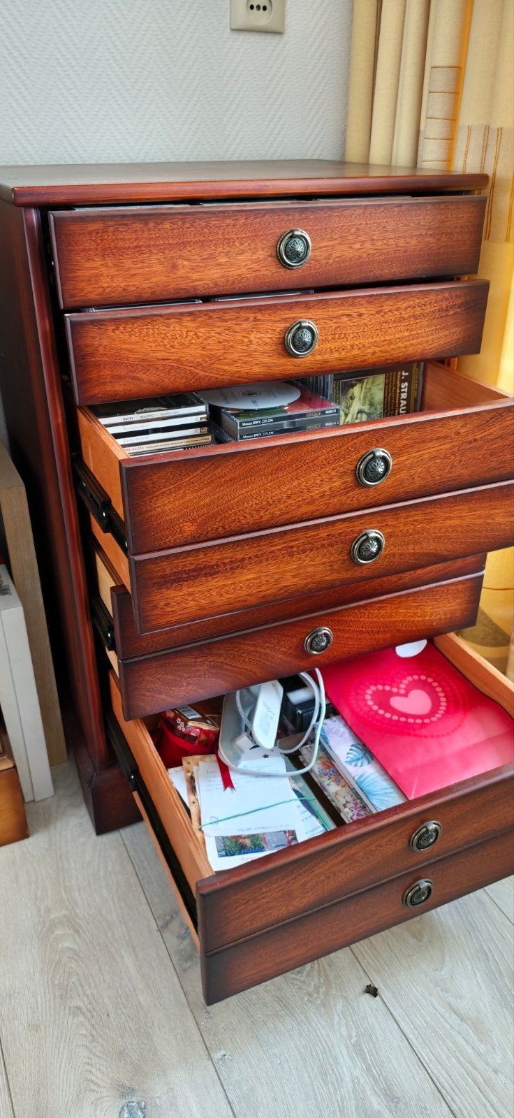 Mooie houten ladekast met 6 laden, Ophalen of Verzenden, Gebruikt