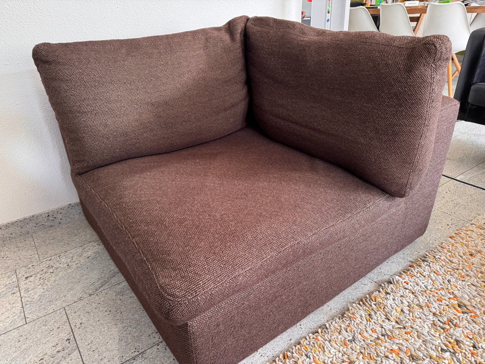Hoekbank / modulaire bank bruin 3mx3m MERK ICCOON, Ophalen, Gebruikt, 300 cm of meer, 75 tot 100 cm