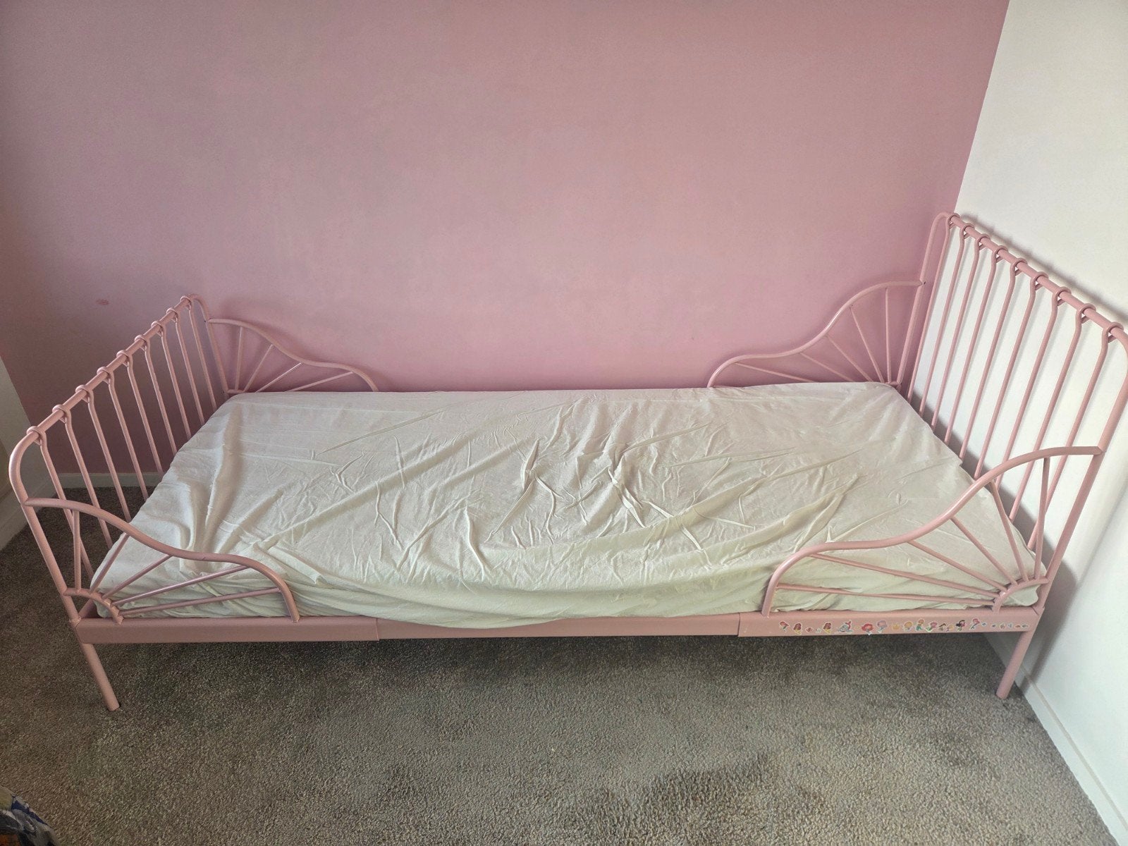 IKEA Kinderbed met matras 80x200cm - Roze, Ophalen, 70 tot 85 cm, Zo goed als nieuw, Matras